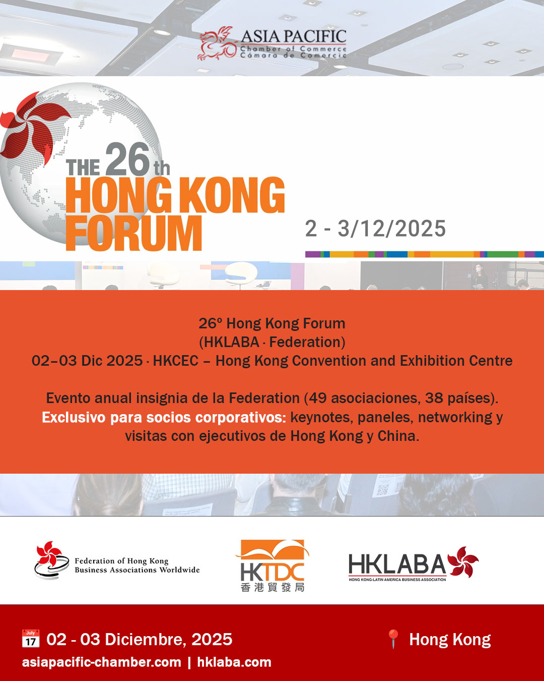 Afiche 26º Hong Kong Forum (HKLABA · Federation)